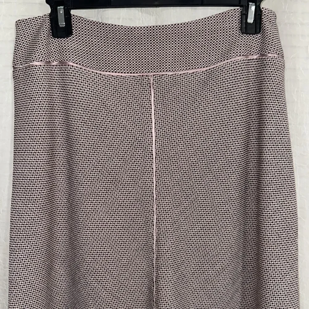 Ann Taylor 8 Burgundy Mauve Pink Wool Blend Satin Trim Fitted A-Line Skirt